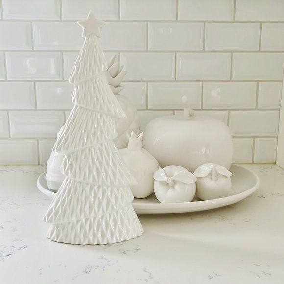 HomeGoods White Ceramic Christmas Tree Tabletop - Picture 2 of 9